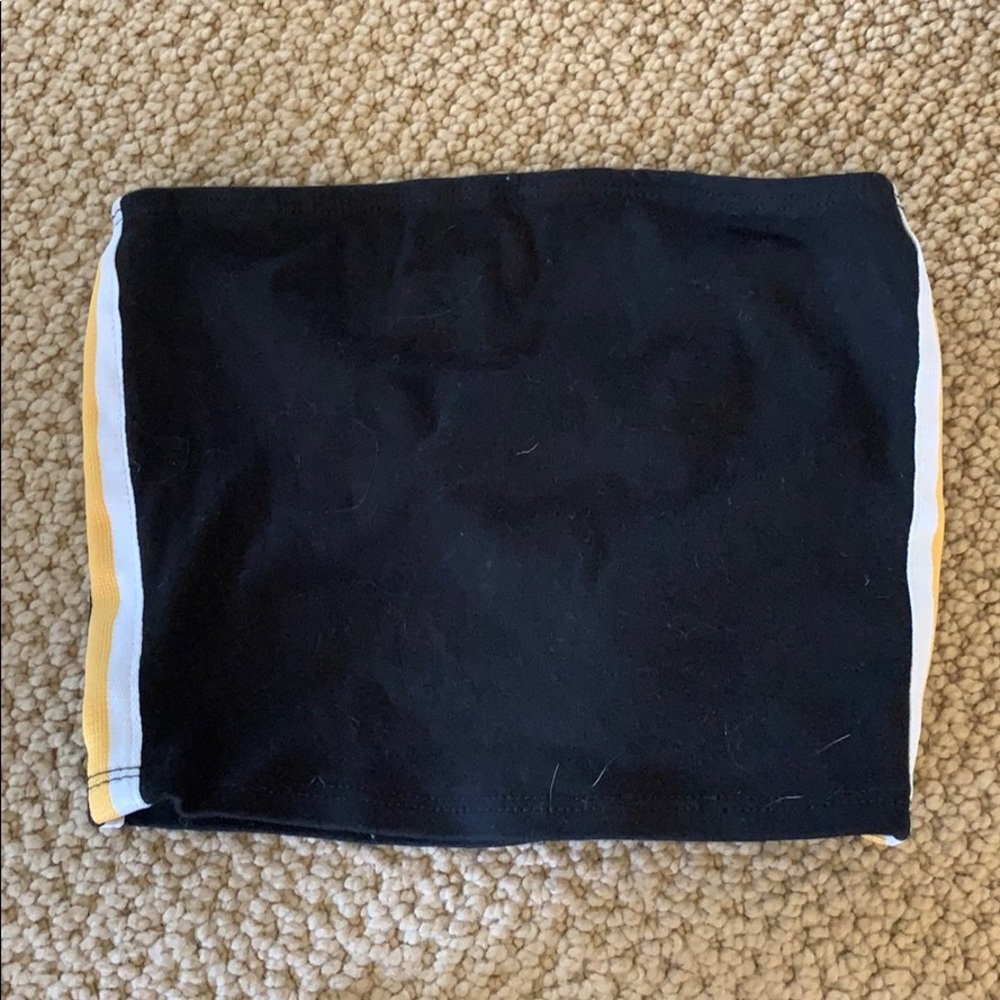 Black cropped tube top